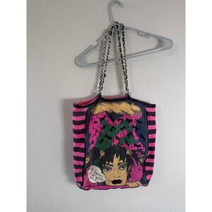 Vintage Betsey Johnson Betseyville Pink "It's Raining Get Wet" Tote Bag Purse